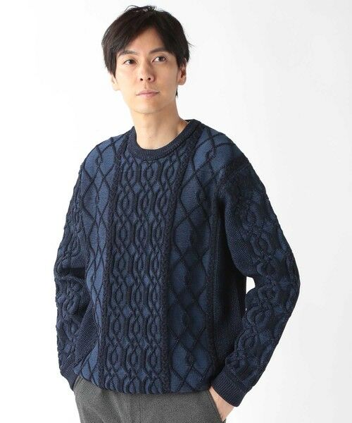 MEN'S BIGI / メンズビギ ニット・セーター | ケーブル編みプルオーバーニット | 詳細11