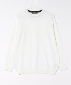 MEN'S BIGI / メンズビギ ニット・セーター | リンクスジャガード 切り替えデザイン　ハイゲージクルーネックニット