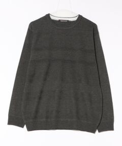 MEN'S BIGI / メンズビギ ニット・セーター | リンクスジャガード 切り替えデザイン　ハイゲージクルーネックニット