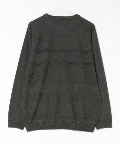 MEN'S BIGI / メンズビギ ニット・セーター | リンクスジャガード 切り替えデザイン　ハイゲージクルーネックニット | 詳細1