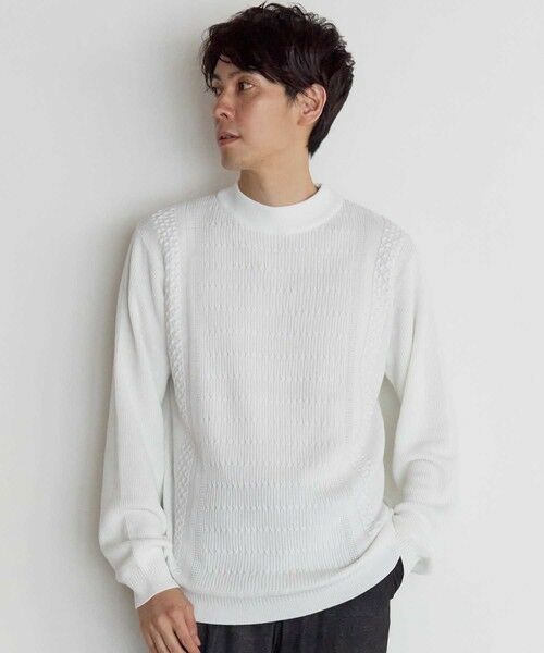 MEN'S BIGI / メンズビギ ニット・セーター | スウィッチデザイン モックネックニット | 詳細1