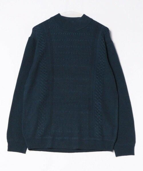 MEN'S BIGI / メンズビギ ニット・セーター | スウィッチデザイン モックネックニット（ネイビー）