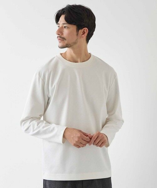 MEN'S BIGI / メンズビギ Tシャツ | フェイクスウェード エンボスプリント ロングスリーブ カットソー | 詳細1