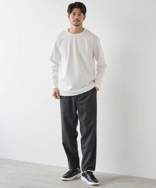 MEN'S BIGI / メンズビギ Tシャツ | フェイクスウェード エンボスプリント ロングスリーブ カットソー | 詳細5