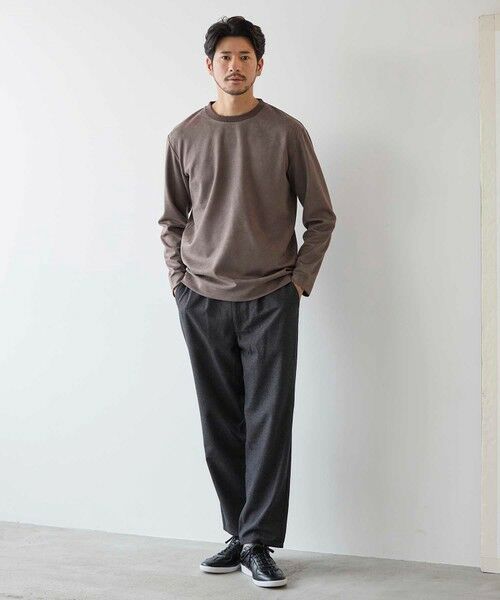 MEN'S BIGI / メンズビギ Tシャツ | フェイクスウェード エンボスプリント ロングスリーブ カットソー | 詳細10