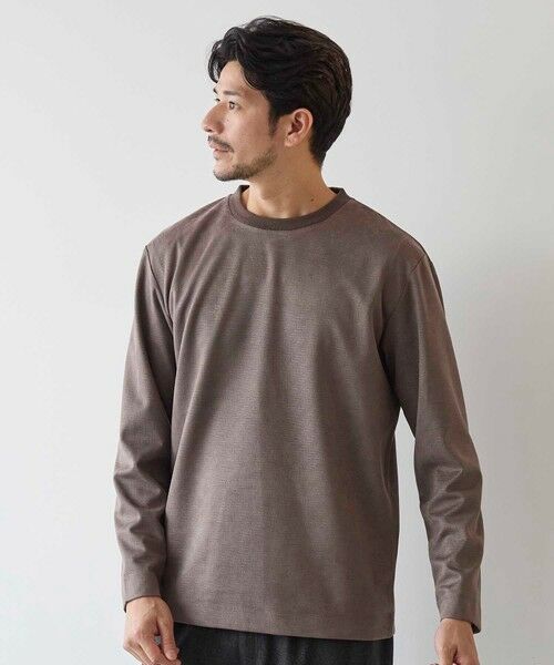 MEN'S BIGI / メンズビギ Tシャツ | フェイクスウェード エンボスプリント ロングスリーブ カットソー | 詳細6