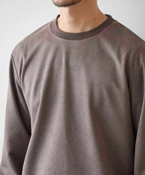 MEN'S BIGI / メンズビギ Tシャツ | フェイクスウェード エンボスプリント ロングスリーブ カットソー | 詳細9
