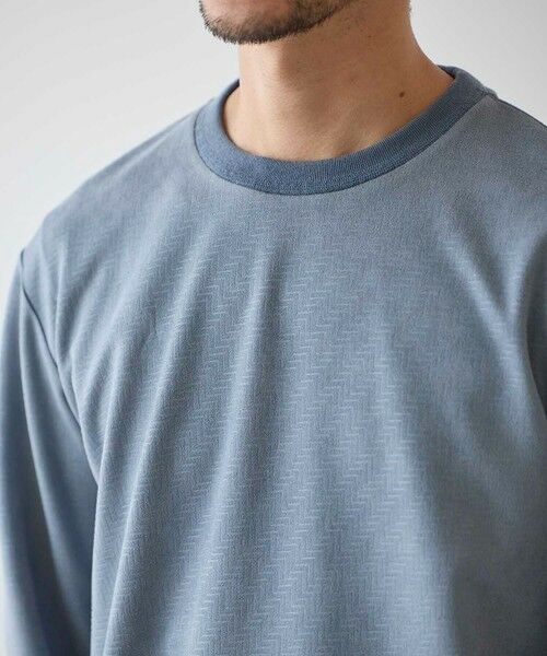 MEN'S BIGI / メンズビギ Tシャツ | フェイクスウェード エンボスプリント ロングスリーブ カットソー | 詳細14