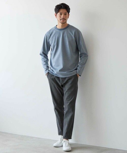 MEN'S BIGI / メンズビギ Tシャツ | フェイクスウェード エンボスプリント ロングスリーブ カットソー | 詳細15