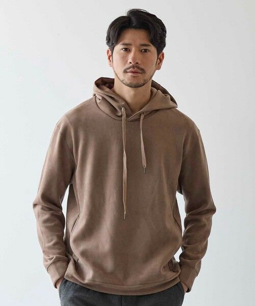 MEN'S BIGI / メンズビギ スウェット | フェイクスエードプルオーバーパーカー | 詳細5