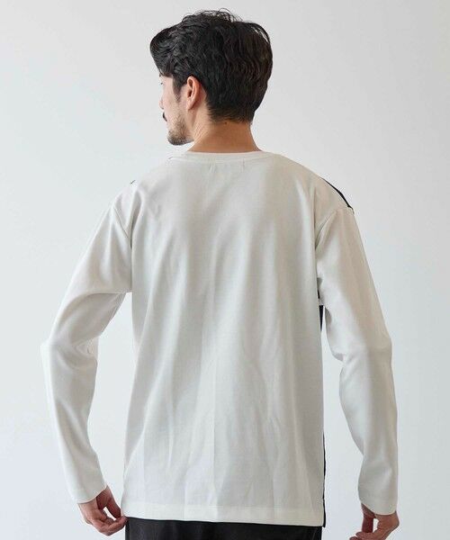 MEN'S BIGI / メンズビギ スウェット | ニット×ポンチ パネル切り替え クルーネックロンT | 詳細2