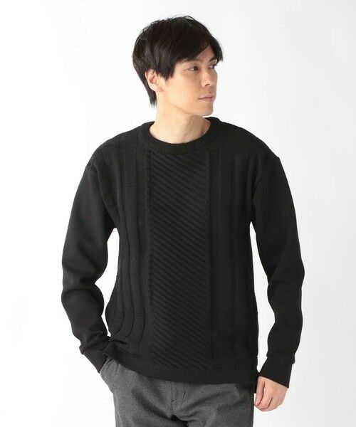 MEN'S BIGI / メンズビギ スウェット | ニット×ダンボールクルーネックスウェット | 詳細10