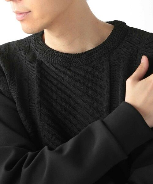 MEN'S BIGI / メンズビギ スウェット | ニット×ダンボールクルーネックスウェット | 詳細13