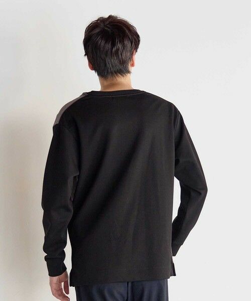 MEN'S BIGI / メンズビギ Tシャツ | ニット×ポンチ パネル切り替え ドッキング クルーネックロンT | 詳細3
