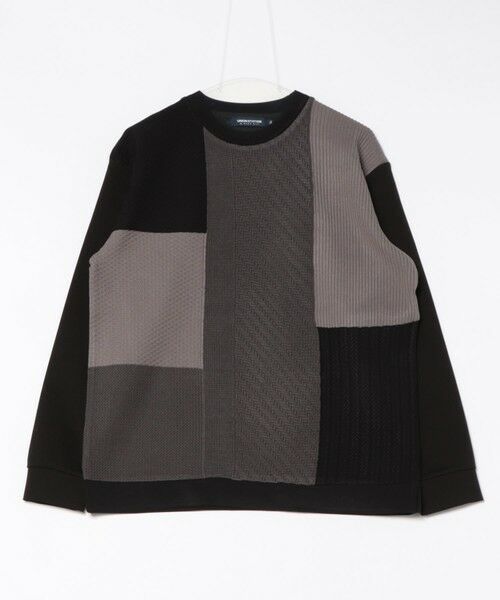 MEN'S BIGI / メンズビギ Tシャツ | ニット×ポンチ パネル切り替え ドッキング クルーネックロンT | 詳細7