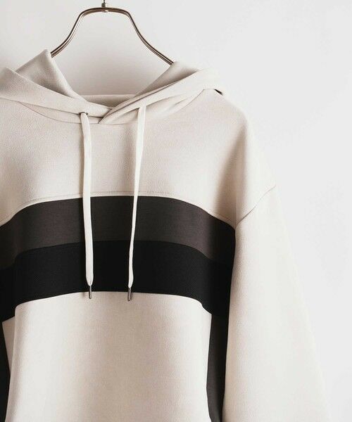 MEN'S BIGI / メンズビギ スウェット | フェイクスエード 切り替え リラックスフィットパーカ | 詳細1