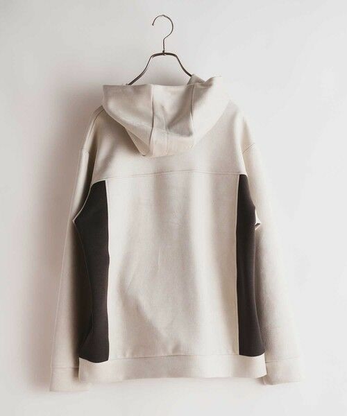 MEN'S BIGI / メンズビギ スウェット | フェイクスエード 切り替え リラックスフィットパーカ | 詳細3