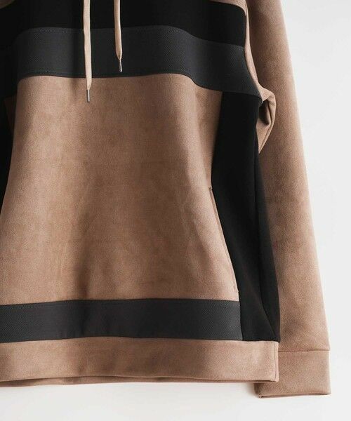 MEN'S BIGI / メンズビギ スウェット | フェイクスエード 切り替え リラックスフィットパーカ | 詳細6