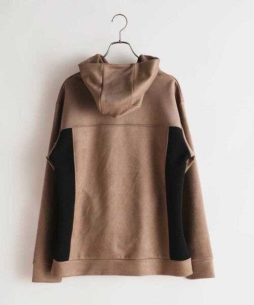 MEN'S BIGI / メンズビギ スウェット | フェイクスエード 切り替え リラックスフィットパーカ | 詳細7