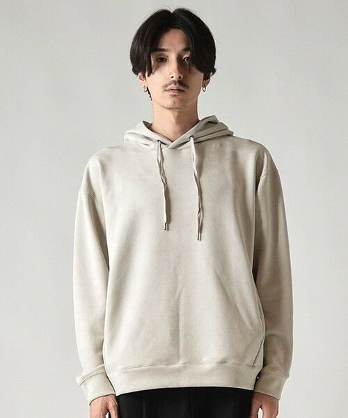 MEN'S BIGI / メンズビギ スウェット | ＊WEB限定 フェイクスエード リラックスフィットフーディ | 詳細1
