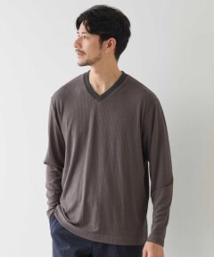 MEN'S BIGI / メンズビギ Tシャツ | リンクスジャガード　リブニットソーTシャツ