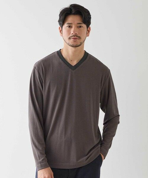 MEN'S BIGI / メンズビギ Tシャツ | リンクスジャガード　リブニットソーTシャツ | 詳細6