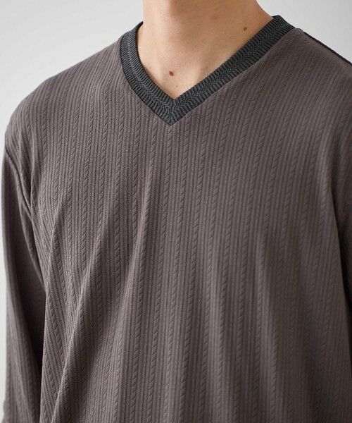 MEN'S BIGI / メンズビギ Tシャツ | リンクスジャガード　リブニットソーTシャツ | 詳細10