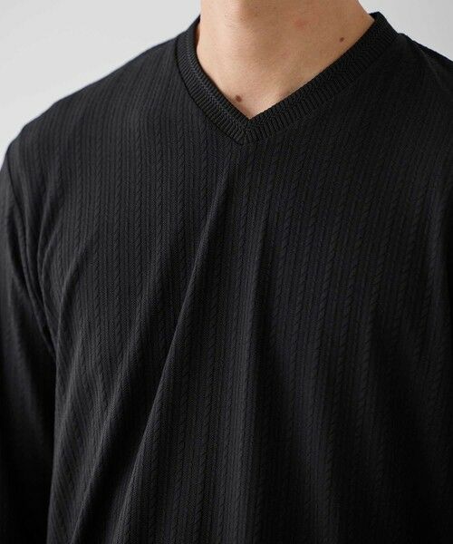 MEN'S BIGI / メンズビギ Tシャツ | リンクスジャガード　リブニットソーTシャツ | 詳細14