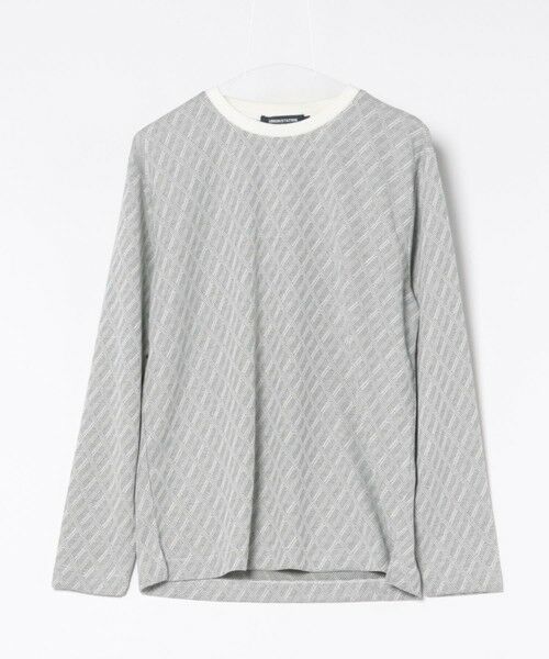 MEN'S BIGI / メンズビギ Tシャツ | ジオメトリックジャガードクルーネックT（ホワイト系）