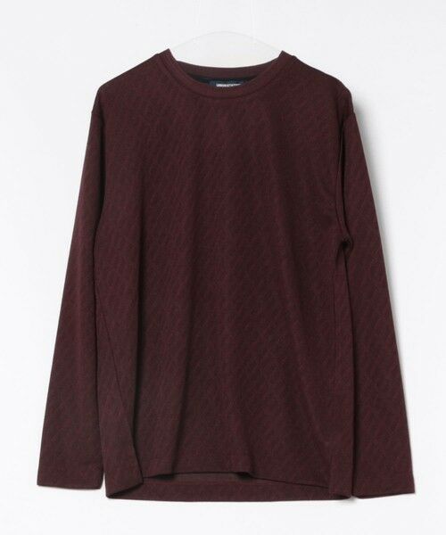 MEN'S BIGI / メンズビギ Tシャツ | ジオメトリックジャガードクルーネックT（ブラック系）