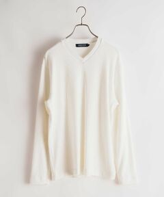 MEN'S BIGI / メンズビギ Tシャツ | ジオメトリックジャガードVネックロンT