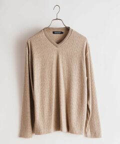 MEN'S BIGI / メンズビギ Tシャツ | ジオメトリックジャガードVネックロンT