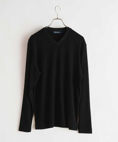 MEN'S BIGI / メンズビギ Tシャツ | ジオメトリックジャガードVネックロンT