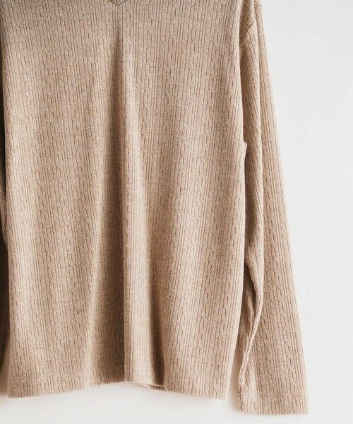 MEN'S BIGI / メンズビギ Tシャツ | ジオメトリックジャガードVネックロンT | 詳細5