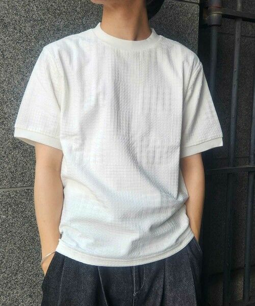 MEN'S BIGI / メンズビギ Tシャツ | リンクスジャガードグレンチェック柄T | 詳細1