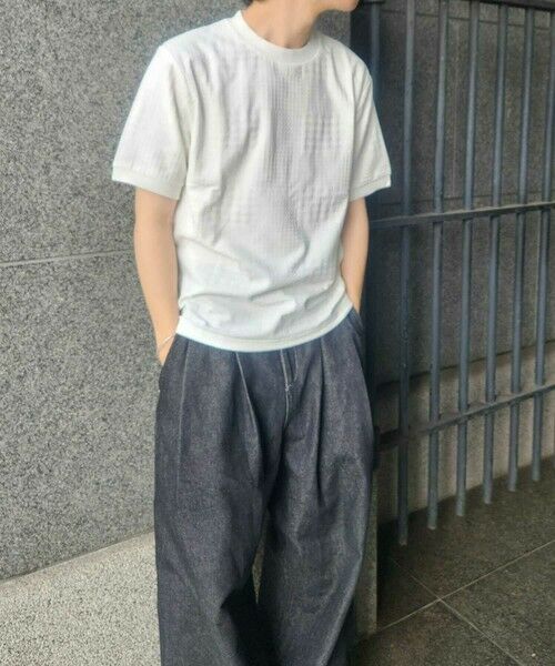 MEN'S BIGI / メンズビギ Tシャツ | リンクスジャガードグレンチェック柄T | 詳細2