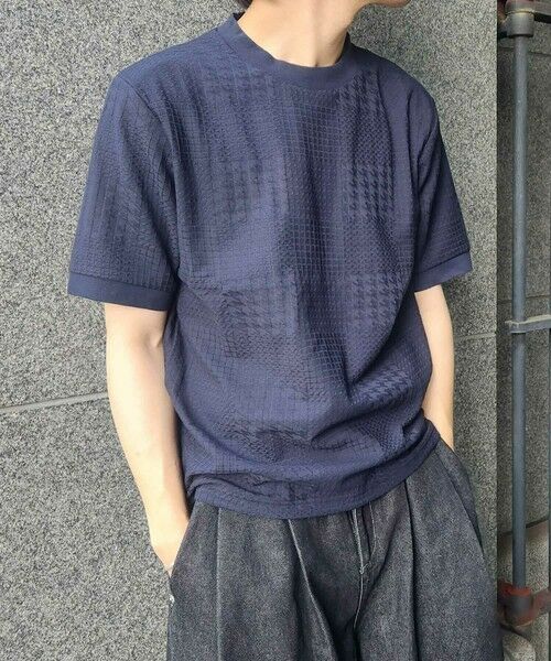 MEN'S BIGI / メンズビギ Tシャツ | リンクスジャガードグレンチェック柄T | 詳細4