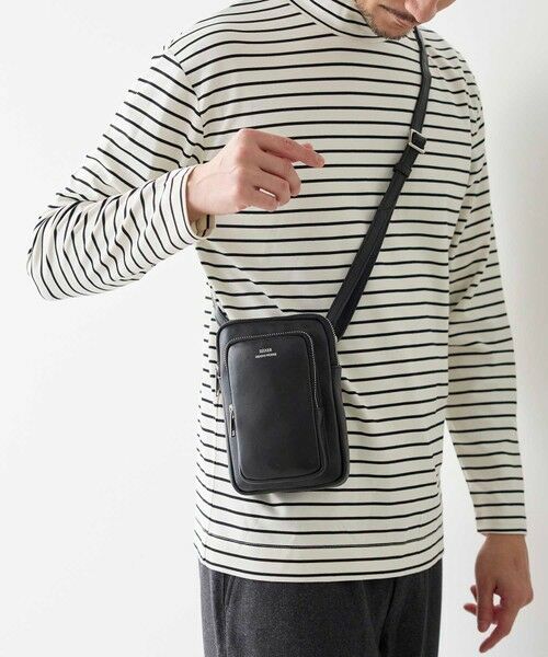 MEN'S BIGI / メンズビギ ショルダーバッグ | 【SEEKER/シーカー×UNIONSTATION別注】牛革ミニショルダーバッグ/ネックポーチ | 詳細1
