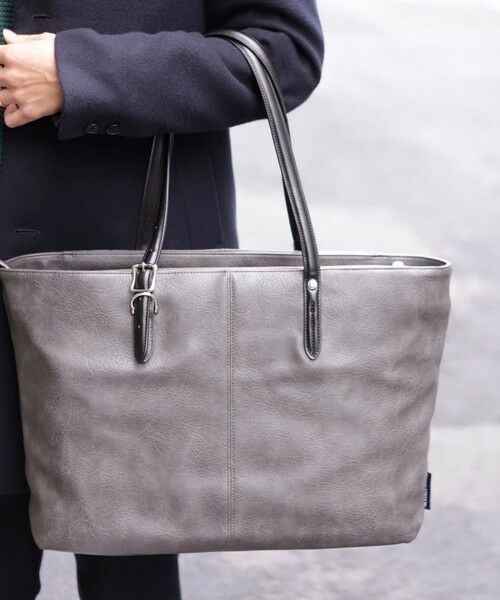 MEN'S BIGI / メンズビギ トートバッグ | 【PRO-SPERITY/プロスペリティ】別注　フェイクレザートートバッグ（グレー）