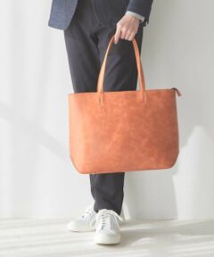 MEN'S BIGI / メンズビギ トートバッグ | ムラ加工フェイクレザートートバッグ