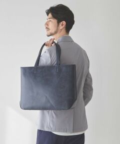 MEN'S BIGI / メンズビギ トートバッグ | ムラ加工フェイクレザートートバッグ