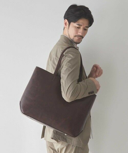 MEN'S BIGI / メンズビギ トートバッグ | ムラ加工フェイクレザートートバッグ | 詳細7