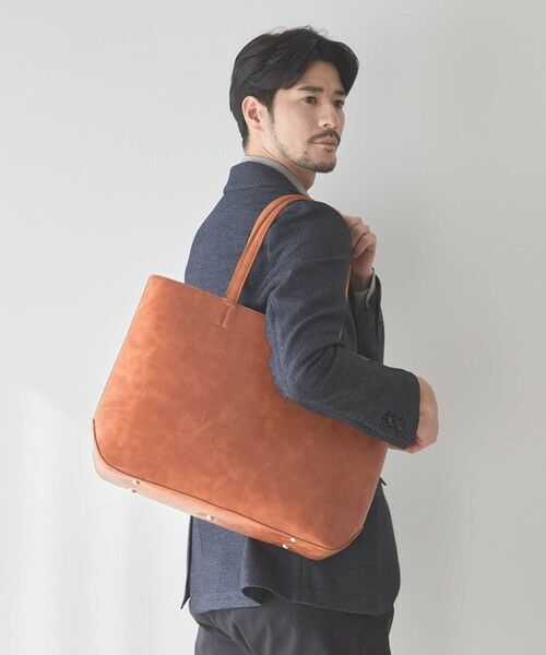 MEN'S BIGI / メンズビギ トートバッグ | ムラ加工フェイクレザートートバッグ | 詳細13