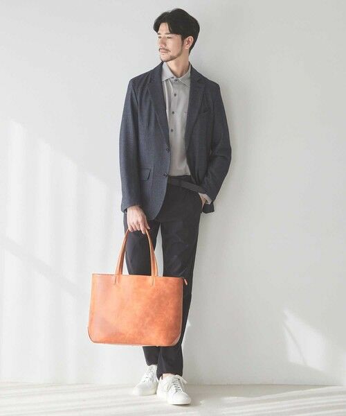 MEN'S BIGI / メンズビギ トートバッグ | ムラ加工フェイクレザートートバッグ | 詳細14