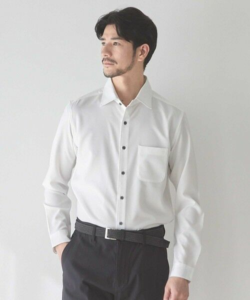 MEN'S BIGI / メンズビギ シャツ・ブラウス | ストレッチカチオンワイドカラーシャツ（ホワイト）