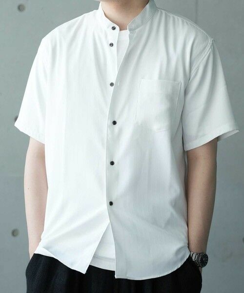 MEN'S BIGI / メンズビギ シャツ・ブラウス | ドビージャガードバンドカラー半袖シャツ | 詳細1