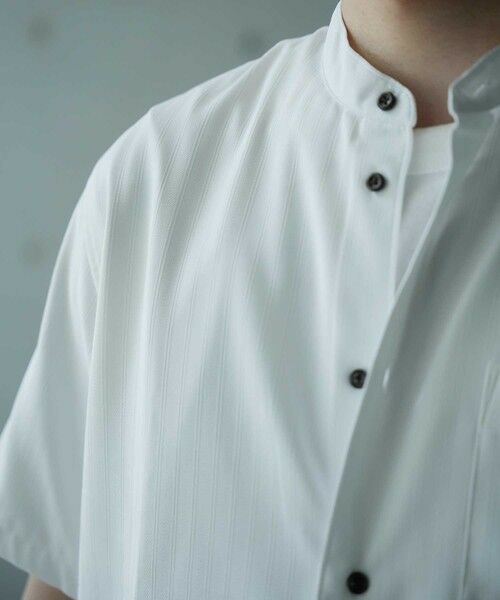 MEN'S BIGI / メンズビギ シャツ・ブラウス | ドビージャガードバンドカラー半袖シャツ | 詳細4