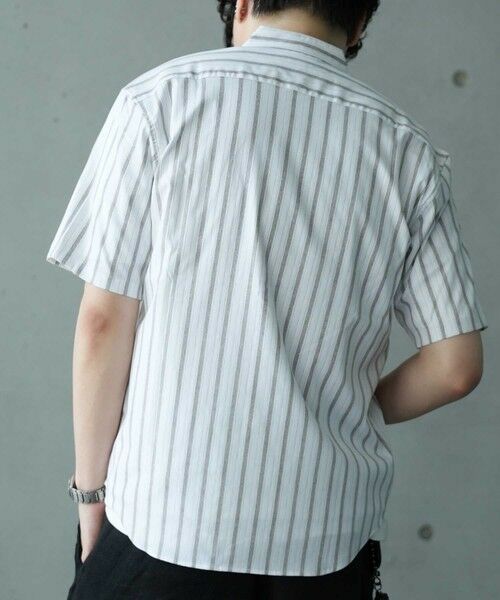 MEN'S BIGI / メンズビギ シャツ・ブラウス | ドビージャガードバンドカラー半袖シャツ | 詳細9