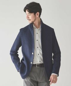 ポリエステルニットスタンドカラージャケット