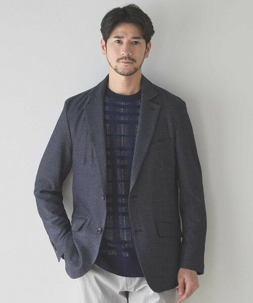 MEN'S BIGI / メンズビギ テーラードジャケット | デニム風トップカルゼテーラードジャケット(ネイビー)